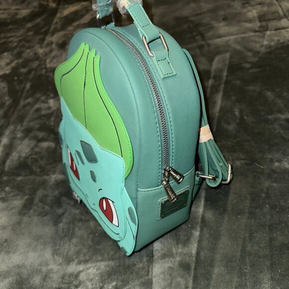 Loungefly x Pokemon Bulbasaur Teal Green Faux Leather Mini Backpack NEW NWT - Picture 3 of 8